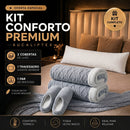 (OFERTA RELÂMPAGO) Kit Conforto Imperial Aucalipex™ (02 Mantas de Cordeiro) + TRAVESSEIRO GIGANTE + PANTUFA
